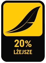 20% lżejsze